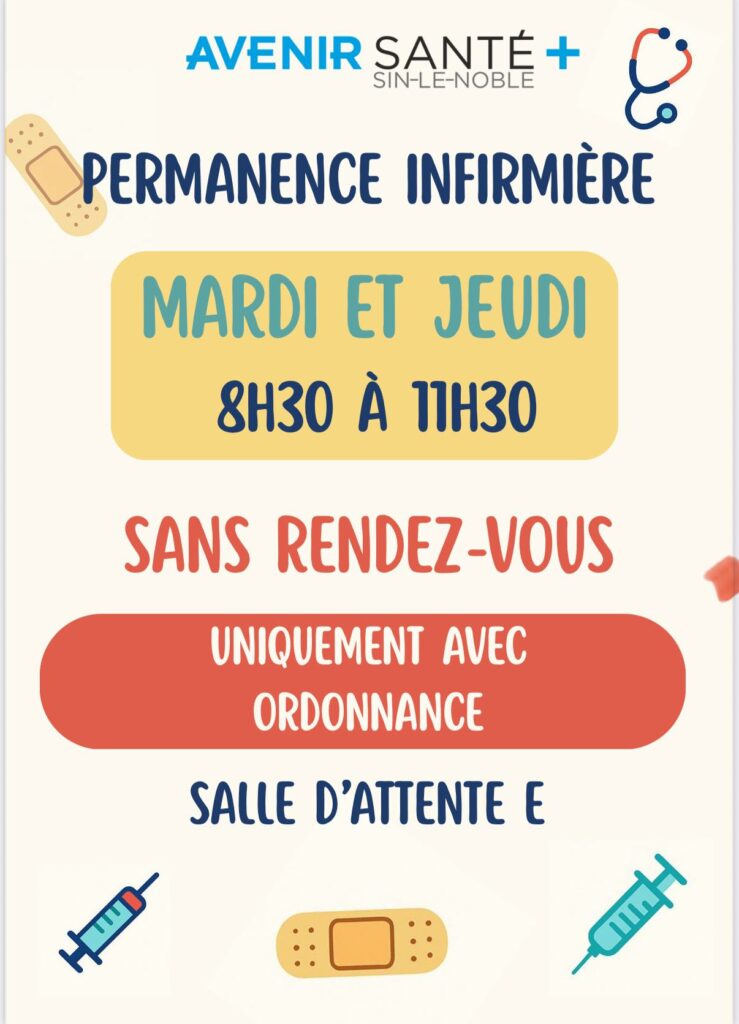 consultation infirmière maison de santé sin le noble sans rendez vus